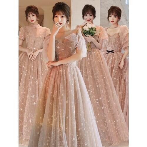 Turtleneck Starry Bridesmaid Dresses Bow Ruched Wedding Guest Dress Communion Pageant Gowns For Birthday Party Homecoming