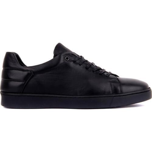 Sail-Lakers Black Leather Men 'S Casual Shoes