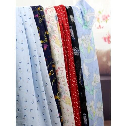 Chiffon Fabric By The Meter Per Micro Transparent Floral Dot Printed Dress Skirt for Sewing Flowers Fabrics Brocade Summer Diy
