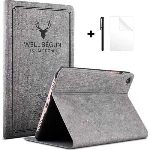 Folding Stand PU Leather Case for Xiaomi MiPad 4 8 inch Smart Cover for Xiaomi MiPad 4 Plus 10.1 inch Tablet Case+Film+Pen