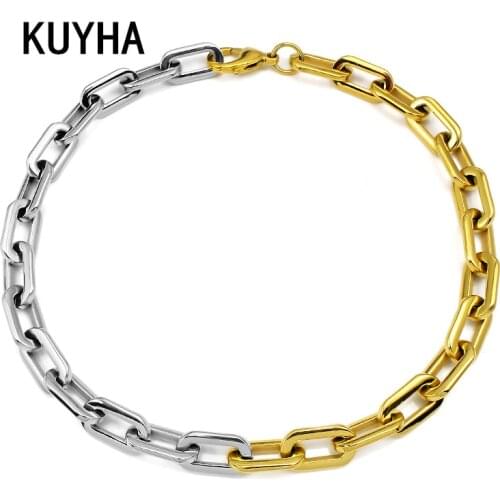 Statement Thick Chain Choker Necklace Punk Metal Fashion Trendy Jewelry for Women Men Fashion Link Chain Necklace