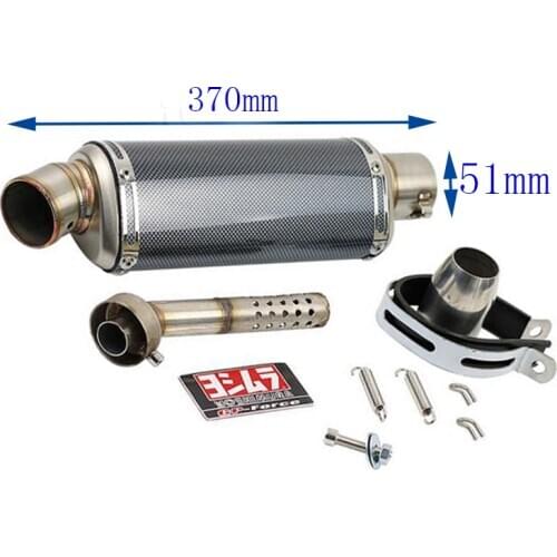 Universal Carbon Fiber Color Motorcycle Scooter Modified Yoshimura Muffler Exhaust Pipe With DB Killer CB600 YZF FZ400 Z750