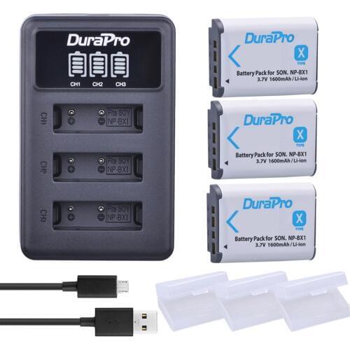 3pc NP-BX1 NP BX1 NPBX1 Battery + LED 3 Port USB Charger For Sony DSC RX1 RX100 RX100iii M3 M2 WX300 HX300 HX400 HX50 HX60 GWP88