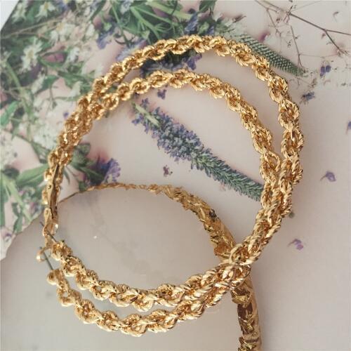 2020 New Trend Gold Color Braided Large Hoop Earrings For Women Girl Lady Gift High Quality Shiny Jewelry