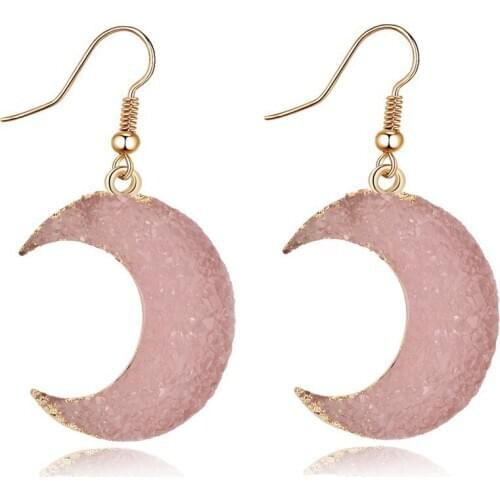 Crescent earrings mysterious gothic jewelry moon witch Natural stone moon god moon phase witch goddess fashion woman gift