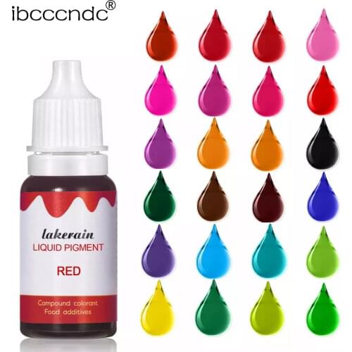 New 10ml Liquid Pigment for Lip Gloss Color Pigment Dyeing Colorant Water Oil Double Use Lipglos Diy Soap Slime Candle Bake
