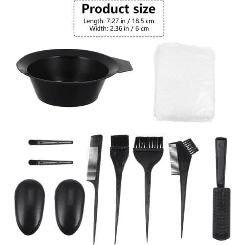 11pcs/set Professional Hair Dyeing Kit Hair Dye Brushes Stirrer Bowls Comb Kit