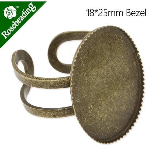 18x25mm antique bronze plated oval adjustable ring bezel,with 18x25mm oval bezel,width is 9.5mm,ring blanks,sold 20pcs/lot-C4655
