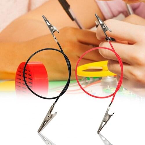 2Pcs Test Wire Interesting Widely Used Copper Bothway Alligators Clip Conductor for Student Kid Science Experiment Accessories