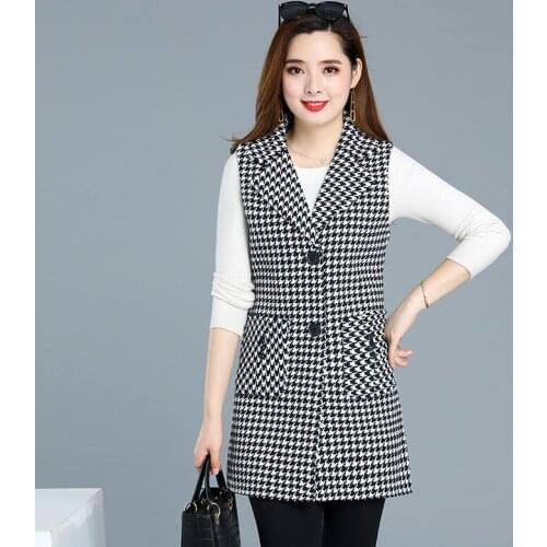 2021 Women Long Elegant Vest Office Lady Coat Waistcoat Causal Suits Sleeveless Jacket Plus Size Female Slim Outwear Tops H829