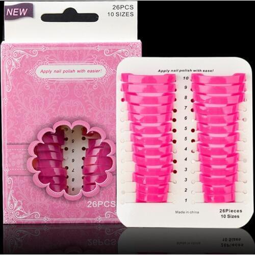 26 Pcs/ set 10 Size Nail Polish Glue Overflow Prevention Tool, UV Gel Nails Design Manicure Tools for Finger Cover