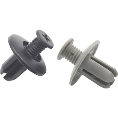 50 Pcs Car 8mm Hole Plastic Screw Rivets Push Gray Auto Vehicle Engine Cover Bumper Fender Door Trim Panel