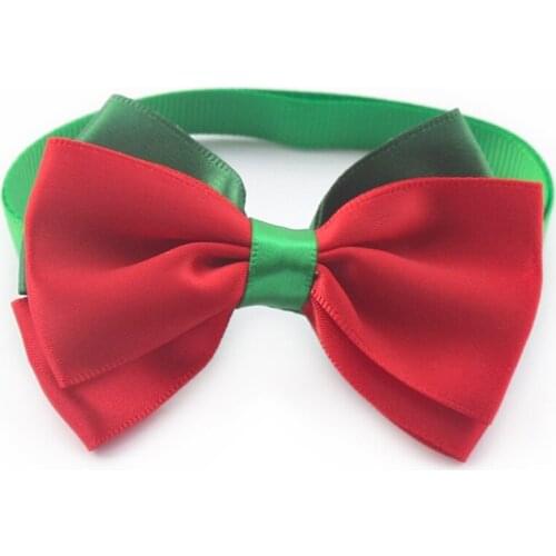 50PC/Lot Red Green Christmas Dog Bow Ties Adjustable Ribbon Dog Ties Bowties Holiday Pet Accessories