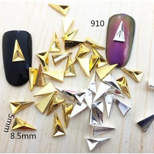 50pcs/pack Japan Korea Alloy Nail Art Punk Style Long Triangle Metal Accessories Decoration for Phototherapy Nail Sticker DIY