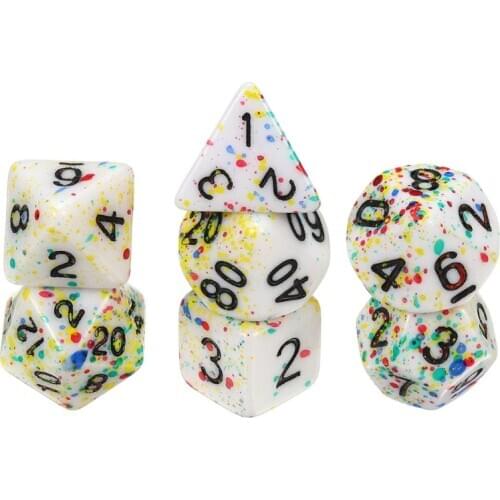 7pcs/set Acrylic Dice Set Different Shapes Digital Dice for RPG DND Board Game