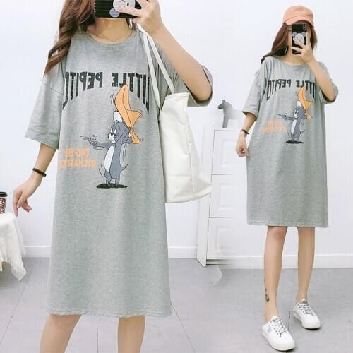 9808# Nursing Maternity Clothing Loose Stylish Cartoon Printed T-Shirt for Pregnant Women Pregnancy Nursing Top