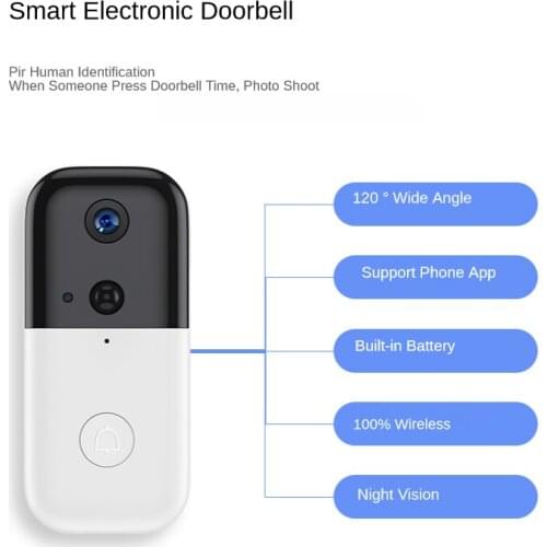 M07 Wireless Video Doorbell Visual Real-time Intercom WiFi Door Bell PIR Detection Night Vision Intelligent Security Camera