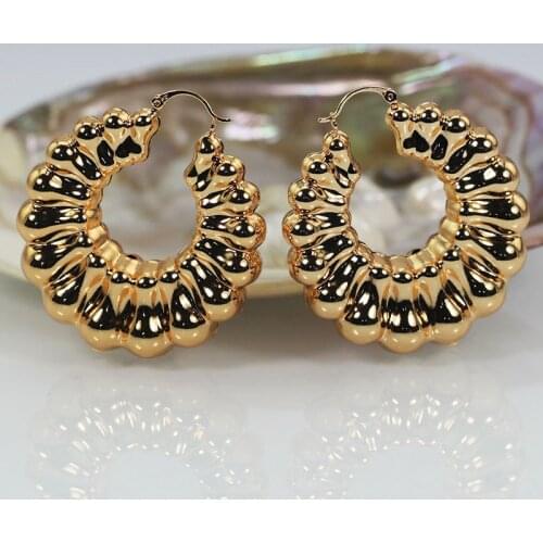 Large Big Gold Hoop Earrings Women Costume Copper Earrings Jewelry Accessory Wedding Anniversary Earrings Decoration EA039