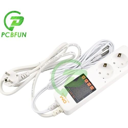 DM-808TT Digital Temperature Controller Dual Display Electronic Control Socket 10A AC 85-250V Thermostat Heating Cooling Switch