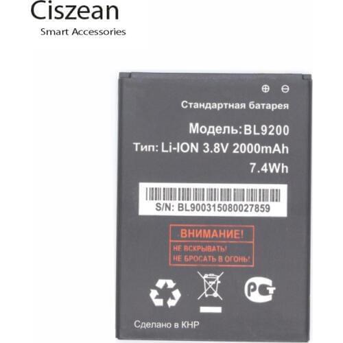 Ciszean BL9200 2000mAh / 7.4Wh 3.7VDC Replacement Battery For FLY Cirrus 2 FS504 BL 9200 mobile phone Batteries