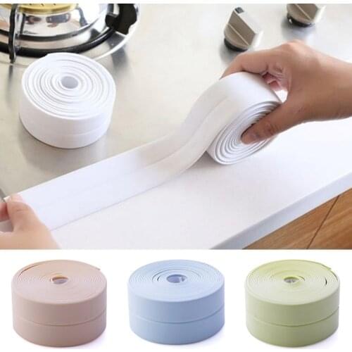Decorative Caulk Strip Self-Adhesive Sealing Tape Anti-Mildew Waterproof Edge Protector For Bath Shower Floor Kitchen Stove Sink