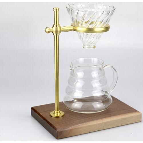 Free shipping Coffee Rack Filter Cup Holder coffee dripper Filter Drop Bracket Adjustable Height Solid Wood Black Walnut Base