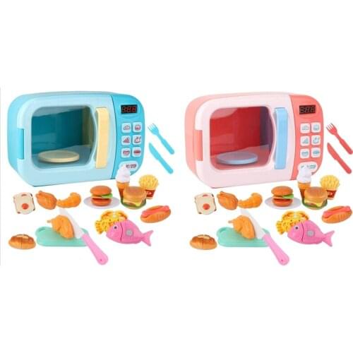 Kids Simulation Microwave Oven Kitchen Toys Kitchen Food Pretend Play Cutting Role Playing Educational Toys