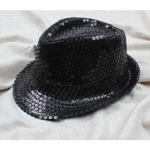 Child Kids Boy Hat Cap Top Girl Topper Jazz Trilby Popular Sequin Adult Flat