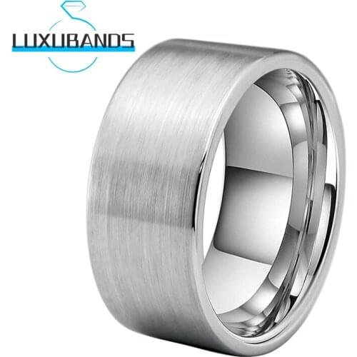 12MM 10MM Tungsten Carbide Rings For Men Wemen Pipe Cut 8MM 6MM Engagement Wedding Bands Brushed Finished Comfort Fit