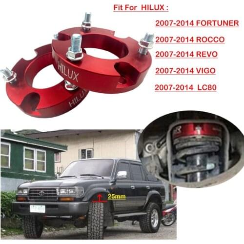 25mm Front Coil Strut Shock Spacer Lift Kit For Toyota Hilux VIGO 2007-2014 4WD