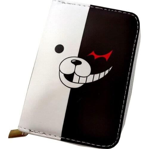 Dangan Ronpa Monokuma Wallet Short Women Wallets Zipper Purse Trendy Bear Coin Purse Card Holder Leather