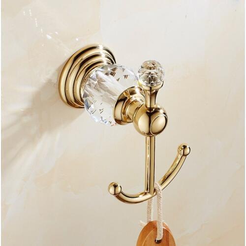 Robe Hook Wall Door Clothes Coat Hat Hanger Gold/Chrome Kitchen Bathroom Rustproof Towel Hooks Brass Towel Hanger