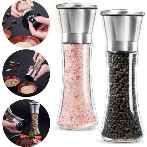 Salt And Pepper Grinder Set 304 Stainless Steel Pepper Grinder Manual Pepper Grinding Home Bars And SoOn Mill Bottle