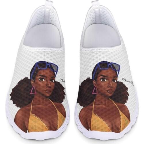 Customizable Wholesale African Black Girl Mesh Sneakers Walking Sports Women Shoes High Quality Casual Shoes Big Size 35-45