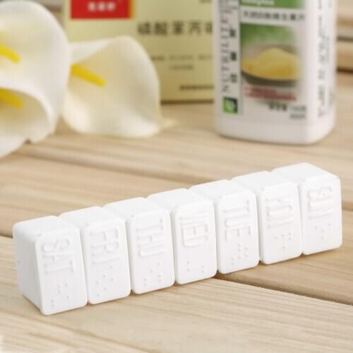 1pc One Week 7-days Small Medicine Pill Drug Box Pill Drug Mini Pillbox Container Non-removable Plastic Case Holder
