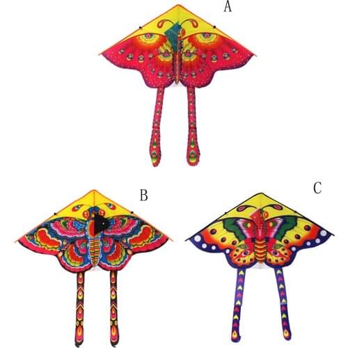 Nylon Rainbow Butterfly Kite Outdoor Foldable Childrens Kite Stunt Kite Surf Without Line 1PC 90*55cm