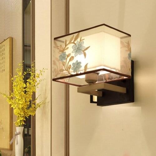 New Chinese Lighting Wedding Room Bedside Wall Lamp Bedroom Study Wall Light Creative Chinese Restaurant Museum Decorative Lamps