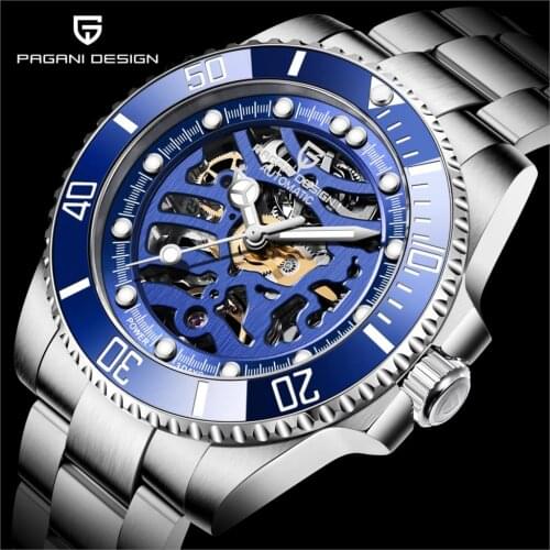 PAGANI DESIGN 2021 New Top Luxury Brand Men Sports Mechanical Watch Sapphire Glass Waterproof Stainless Steel Mens Watch Montre