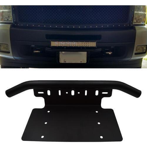 Front Bumper 6x12 inches Universal License Plate Holder Mounting Bracket For Off-Road LED Light Fit Most ATV Jeep Truck Pickup