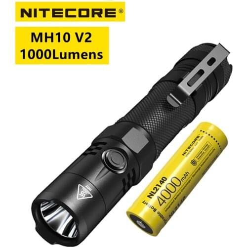 NITECORE Flashlight MH10 V2 1200 lumens Range 202M With CREE XP-L2 V6 LED Rechargeable 4000mAh Battery Flashlight