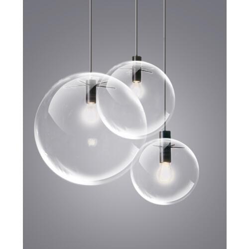 Nordic Pendant Lights Globe Chrome Lamp Glass Ball Pendant Lamp E27 Lustre Suspension Kitchen Light Fixture Indoor Home Lighting