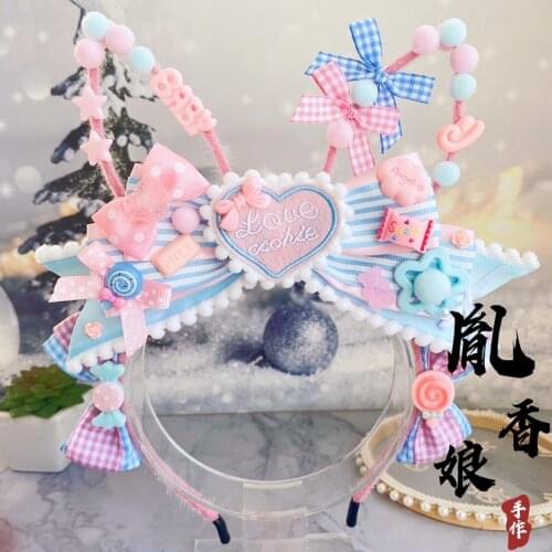 Lolita sweet rabbit ear Lolita headband kc strawberry candy sweetheart sweetheart doll hair accessories