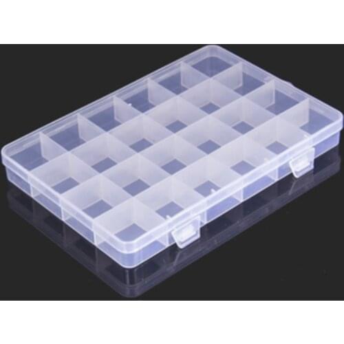 Transparent 24 Grid Storage Box Organizer Case Caja Organizadora Storing Plastic Box Jewelry Beads Pill Screw Organizador