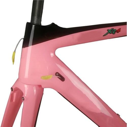 Pink Color XR4 Frame Carbon Road Frames Bicycle Frameset With Fork+Seatpost+Headset+Clamp BB386