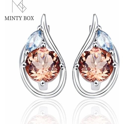 Mintybox Diaspore Gemstone Clip Earrings for Women Solid 925 Sterling Silver Color Change Diaspore Earrings Wedding Fine Jewelry