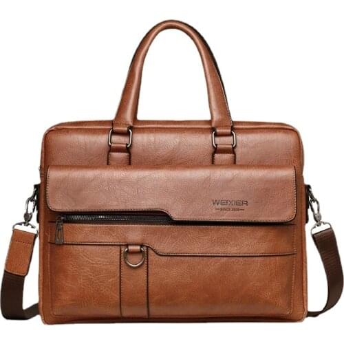 Weixier handbag mens horizontal one-shoulder diagonal computer bag mens business business briefcase large-capacity portable