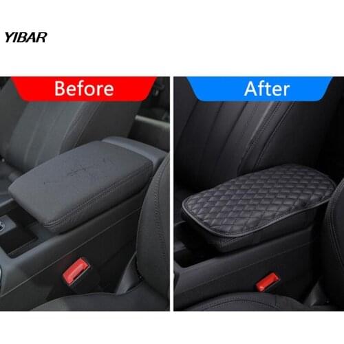 Universal Car Armrest Cushion Cover Center Console Box Pad leather Protector