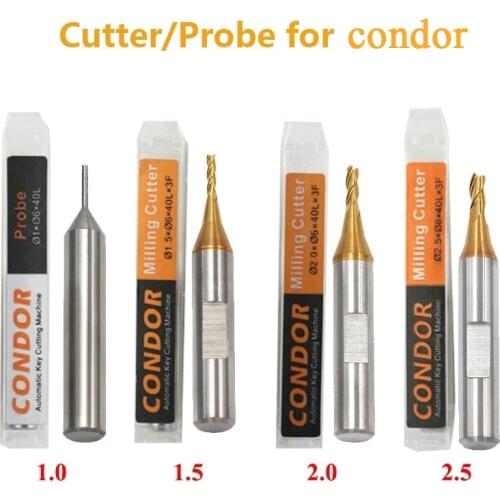 1.0mm 1.5mm 2.0mm 2.5mm Cutter Probe for Xhorse CONDOR XC MINI Plus XC-007 Dolphin XP-005 XP-007 Key Cutting Machine