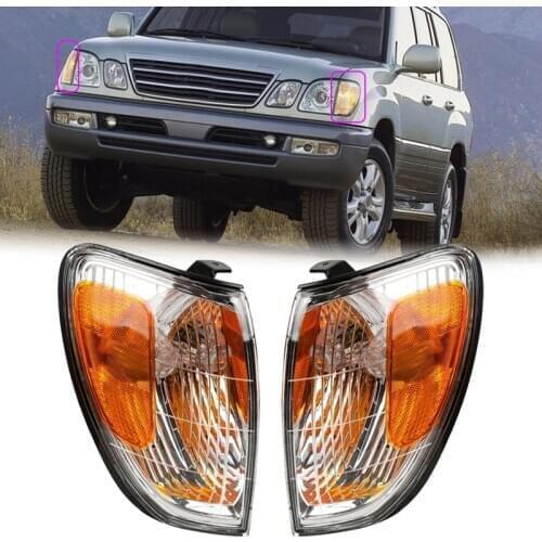 1 Pair Front Bumper Left & Right Turn Signal Corner Light Lamp Cover Shell Housing Fit For Lexus LX470 1998 1999 2000-2006 2007