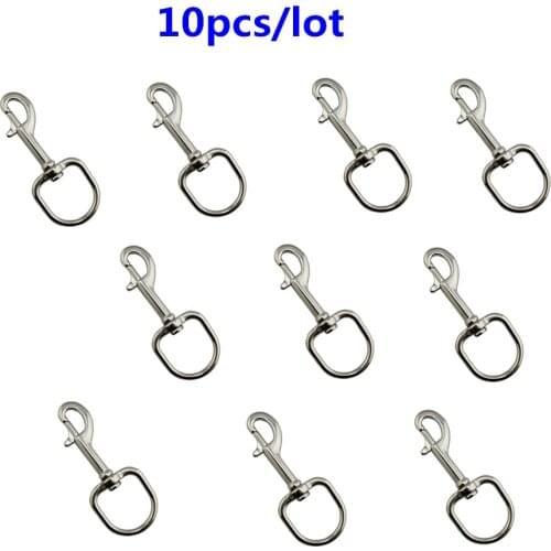10 PCS 83mm 316 Stainless Steel Swivel-Eye Bolt Spring Snap Hook Round Eye Swivel Quick Hook Hiking Camping Carabiner Pet Chains